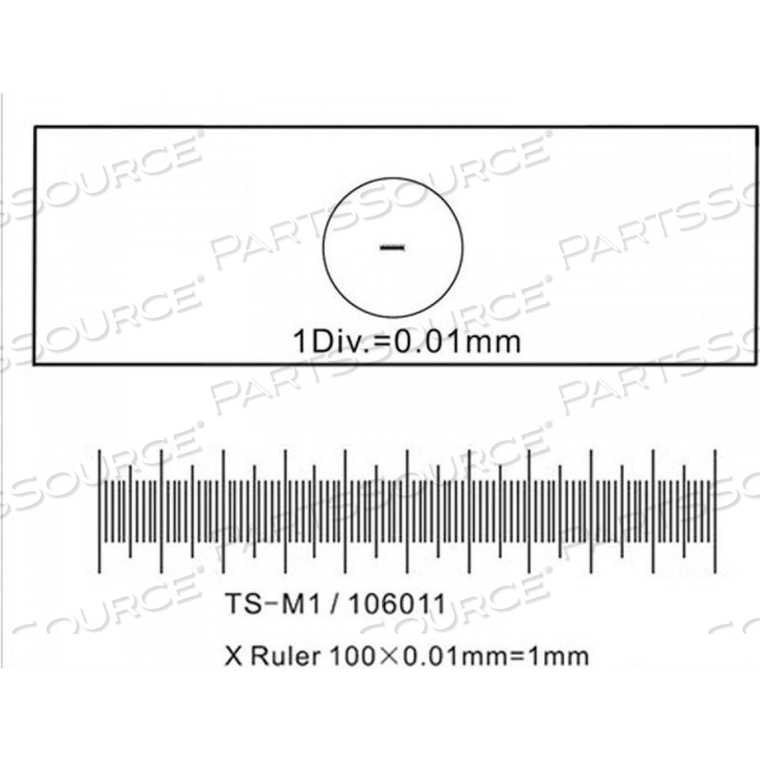 AMSCOPE STAGE MICROMETER CALIBRATION SLIDE FOR MICROSCOPE CAMERAS, 0.01MM/100 DIVISIONS by United Scope