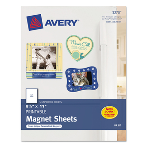 PRINTABLE MAGNET SHEETS, 8.5 X 11, WHITE, 5/PACK by Avery PRINTABLE MAGNET SHEETS, 8.5 X 11, WHITE, 5/PACK by Avery