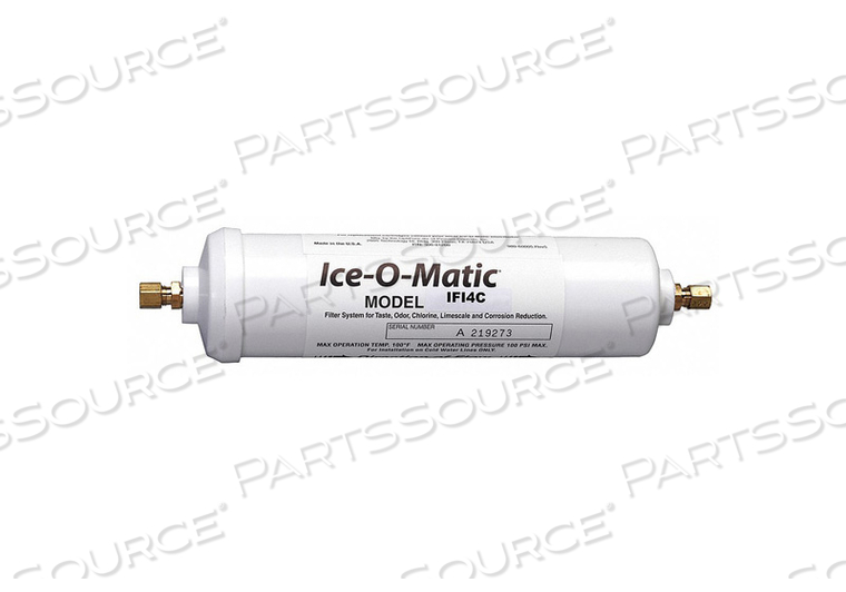 IN-LINE WATER FILTER CARTRIDGE, DESIGNED FOR ICE MAKERS, 1/4 COMPRESSION SPECIAL SCALE INHIBITOR by Ice-O-Matic IN-LINE WATER FILTER CARTRIDGE, DESIGNED FOR ICE MAKERS, 1/4 COMPRESSION SPECIAL SCALE INHIBITOR by Ice-O-Matic