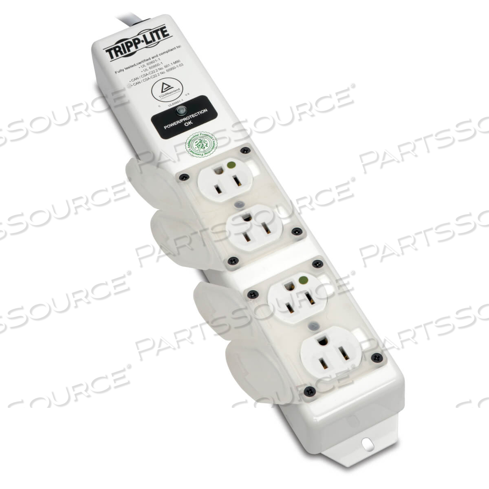 SURGE PROTECTOR POWER STRIP HOSPITAL MEDICAL 4 OUTLET 6' CORD by Tripp Lite SURGE PROTECTOR POWER STRIP HOSPITAL MEDICAL 4 OUTLET 6' CORD by Tripp Lite