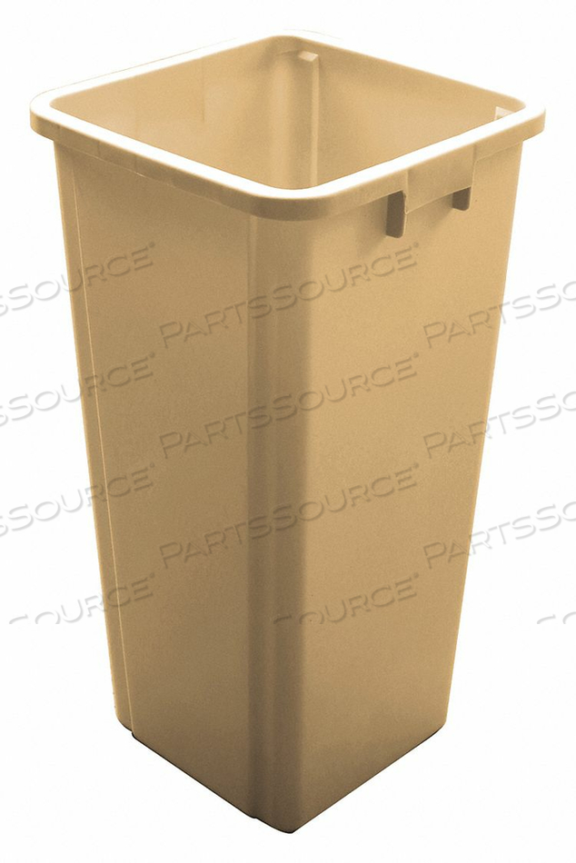 GRAINGER TRASH CAN, SQUARE, BEIGE, 25 GAL CAPACITY, 15 3/4 IN WD/DIA, 15 3/4 IN DP, 30 7/8 IN HT by Tough Guy