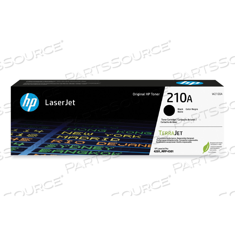 HP 210A, (W2100A) BLACK ORIGINAL LASERJET TONER CARTRIDGE by HP (Hewlett-Packard)