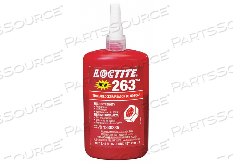 PRIMERLESS THREADLOCKER, MODEL: 263, SIZE: 250ML BOTTLE, PACKAGE QTY: 10 PER CASE, REPLACES 21437 by Loctite Brand