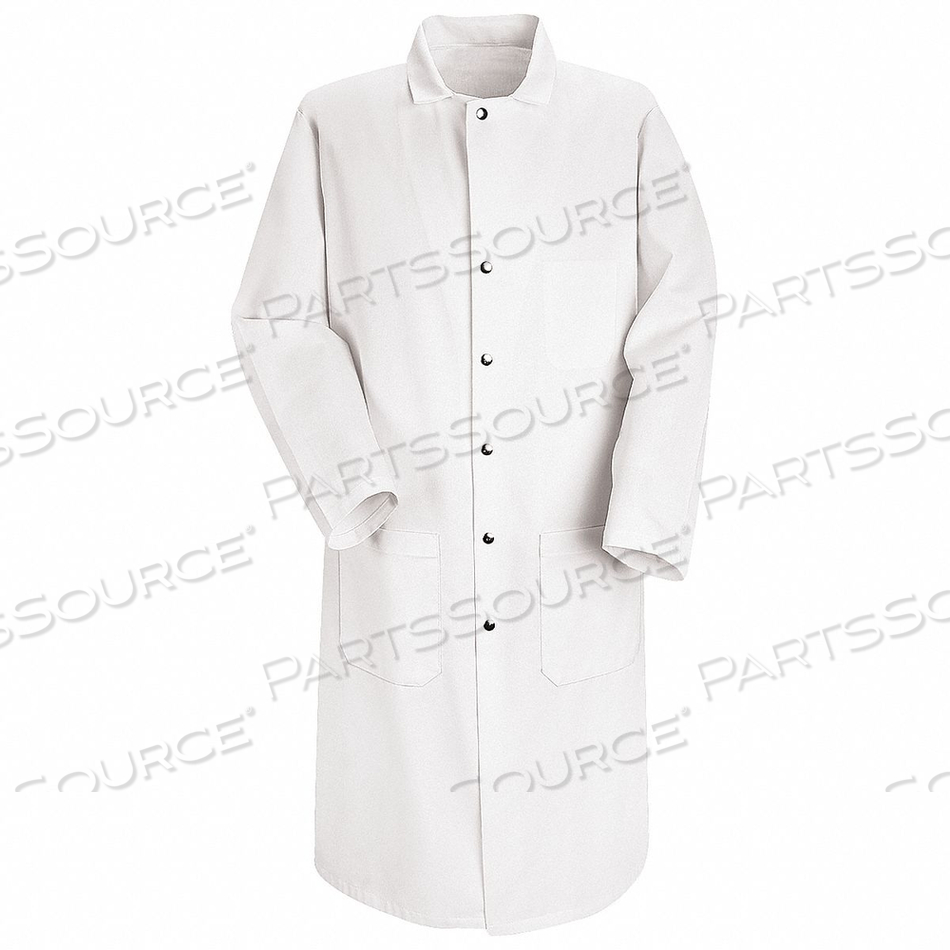 RED KAP FULL CUT BUTCHER COAT, WHITE, POLYESTER/COTTON, 3XL by VF Imagewear, Inc.