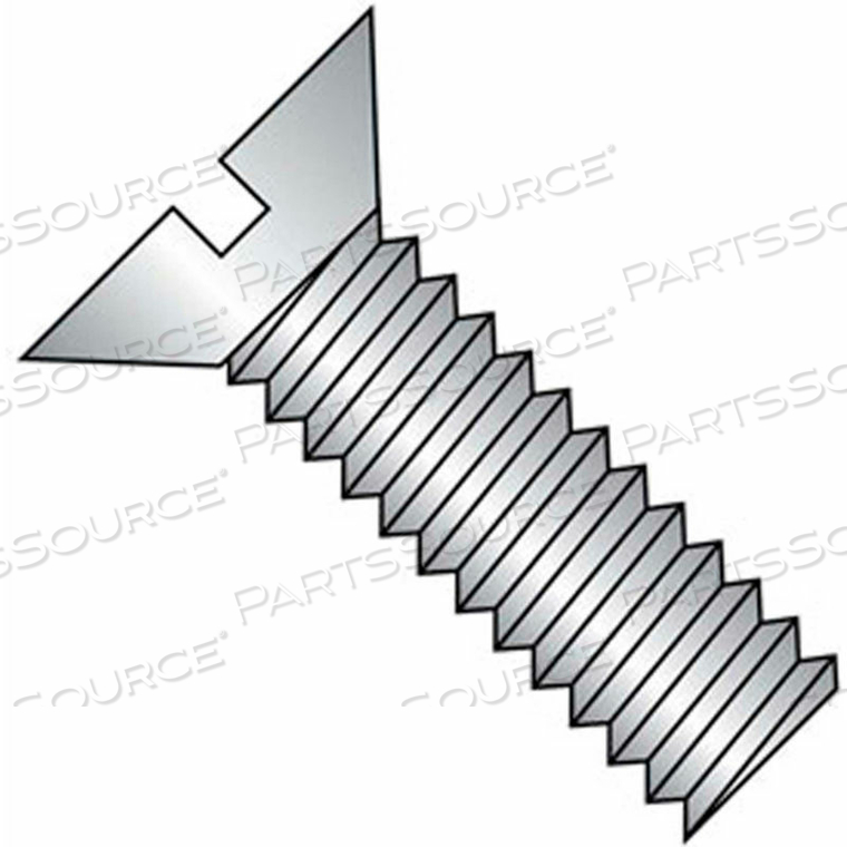 10-32 X 7/8" MACHINE SCREW - FLAT HEAD - SLOTTED - STEEL - ZINC - UNF - FT - 100 PK - BBI 