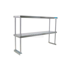 18 GA. DOUBLE OVERSHELF - 304 STAINLESS STEEL GALV. LEGS & UNDERSHELF 48X12 by BK Resources, Inc.