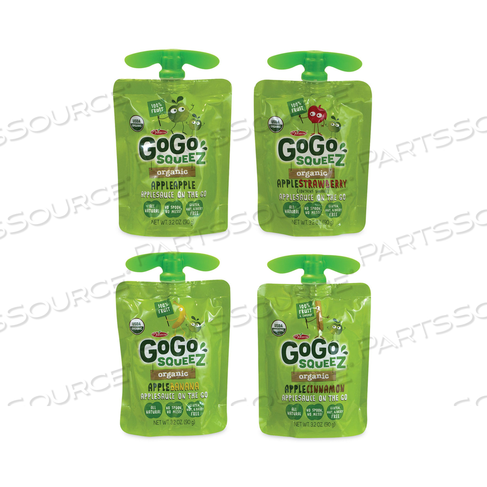 FRUIT ON THE GO, VARIETY APPLESAUCE, 3.2 OZ POUCH, 20/BOX 