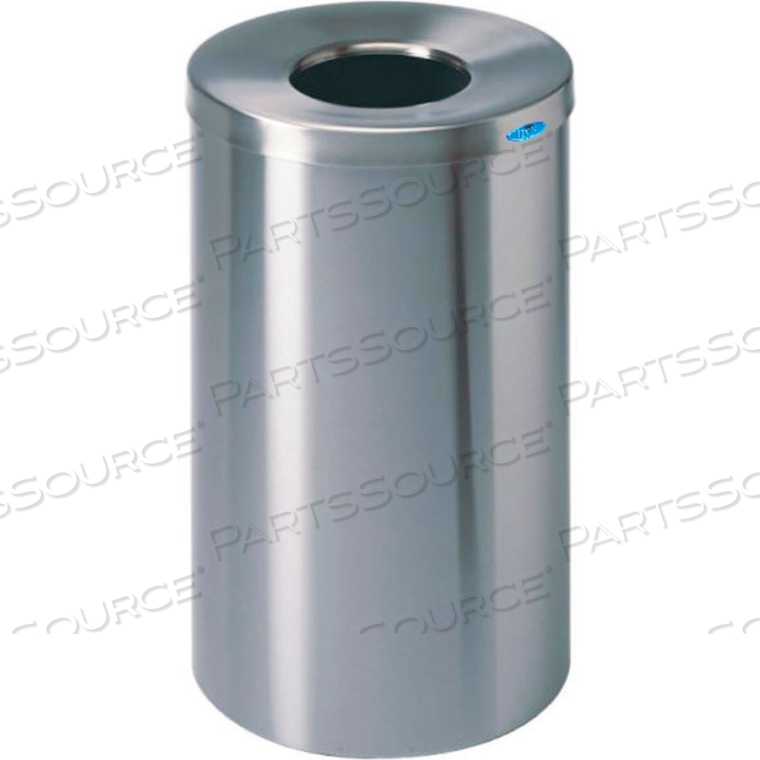 ROUND OPEN TOP STAINLESS STEEL WASTE RECEPTACLE, 32 GALLON, by Frost Products Ltd
