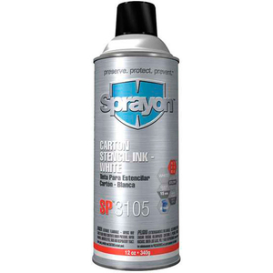 SPRAYON SP3105 CARTON STENCIL INK 12 OZ. - WHITE by Sprayon