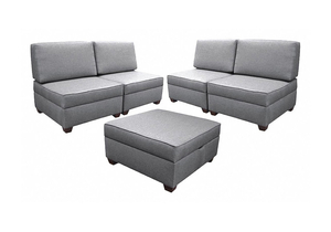 SECTIONAL SOFAS SET 180 W GRY UPHOLSTERY by Duobed