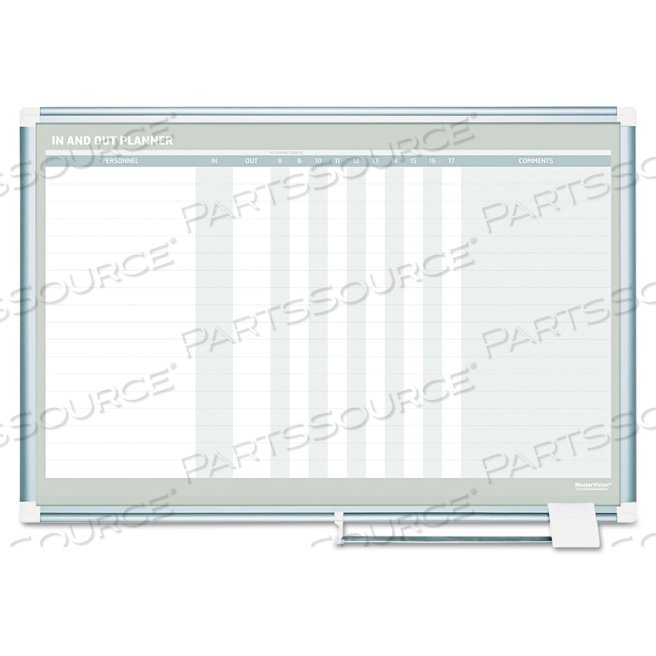IN-OUT MAGNETIC DRY ERASE BOARD, 36X24, SILVER FRAME by MasterVision