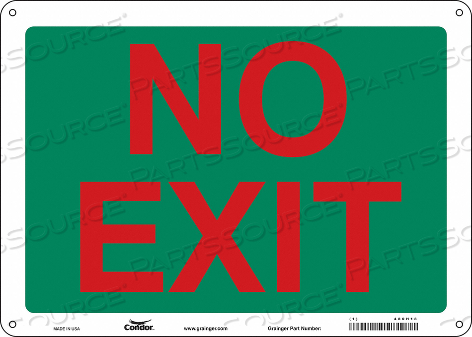SAFETY SIGN NO EXIT 10 X14 