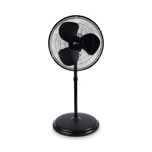 16" 3-SPEED OSCILLATING PEDESTAL STAND FAN, METAL, PLASTIC, BLACK by Alera