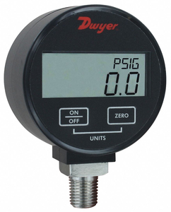 DIGITAL PRESSURE GAUGE 3 DIAL SIZE BLK by Dwyer Instruments