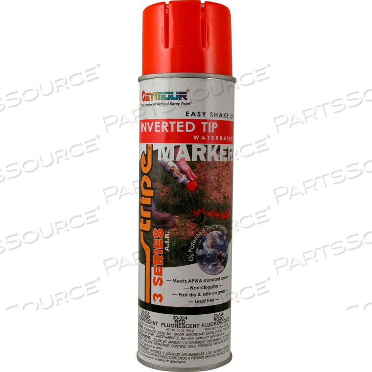 STRIPE 3-SERIES STREET & UTILITY MARKING PAINT 20 OZ. RED FLUORESCENT, 12/CASE by Seymour Of Sycamore