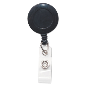 SWIVEL-BACK RETRACTABLE ID CARD REEL, 30" EXTENSION, BLACK, 12/PACK by Advantus