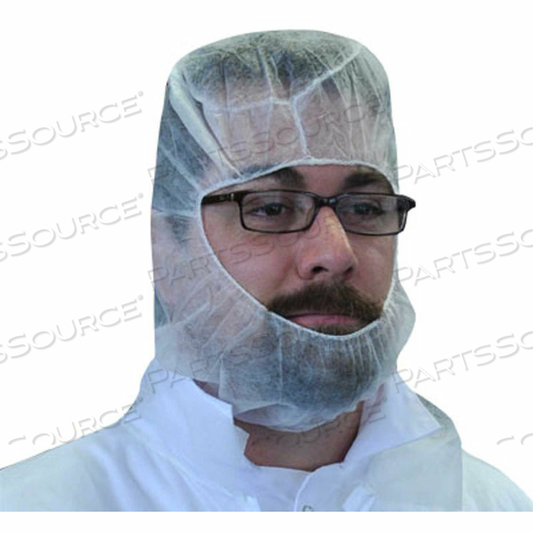 LIGHTWEIGHT POLYPROPYLENE HOOD, 100% LATEX-FREE WHITE, ONE SIZE, 100/BAG, 10 BAGS/CASE by Keystone Safety LIGHTWEIGHT POLYPROPYLENE HOOD, 100% LATEX-FREE WHITE, ONE SIZE, 100/BAG, 10 BAGS/CASE by Keystone Safety