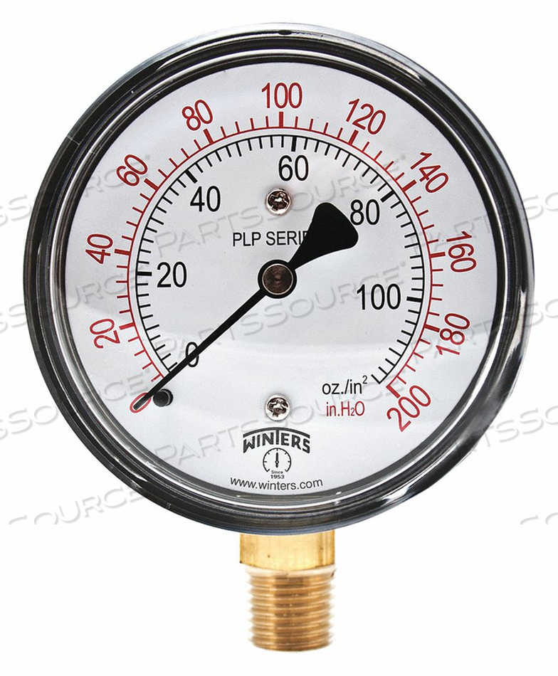 PRESSURE GAUGE 2-1/2 DIAL SIZE BLACK by Winters Instruments PRESSURE GAUGE 2-1/2 DIAL SIZE BLACK by Winters Instruments