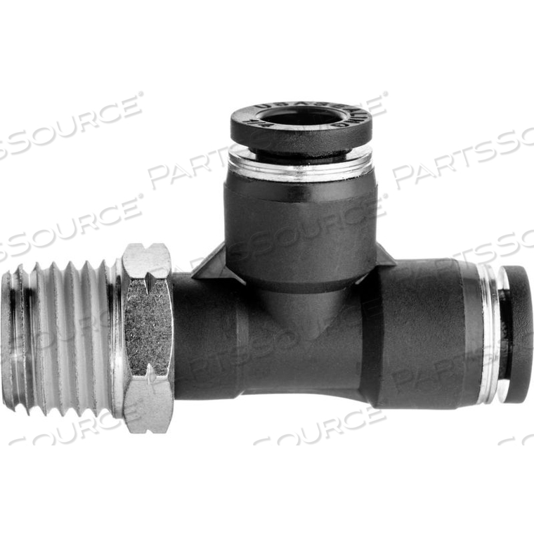 PUSH TO CONNECT TUBE FITTING - NYLON - RIGHT ANGLE TEE ADAPTER - 1/2" TUBE OD X 1/4" NPT MALE 