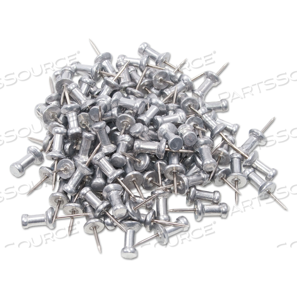 ALUMINUM HEAD PUSH PINS, ALUMINUM, SILVER, 0.38" by Gem Products