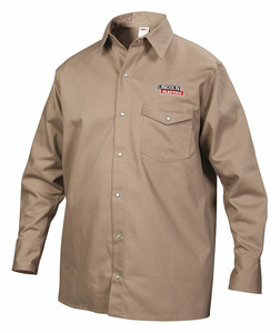 FLAME-RESISTANT COLLARED SHIRT KHAKI M by Lincoln Electric