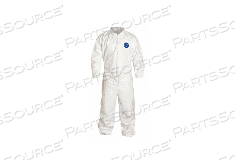 COLLARED COVERALL ELASTIC WHITE L PK25 by DuPont COLLARED COVERALL ELASTIC WHITE L PK25 by DuPont