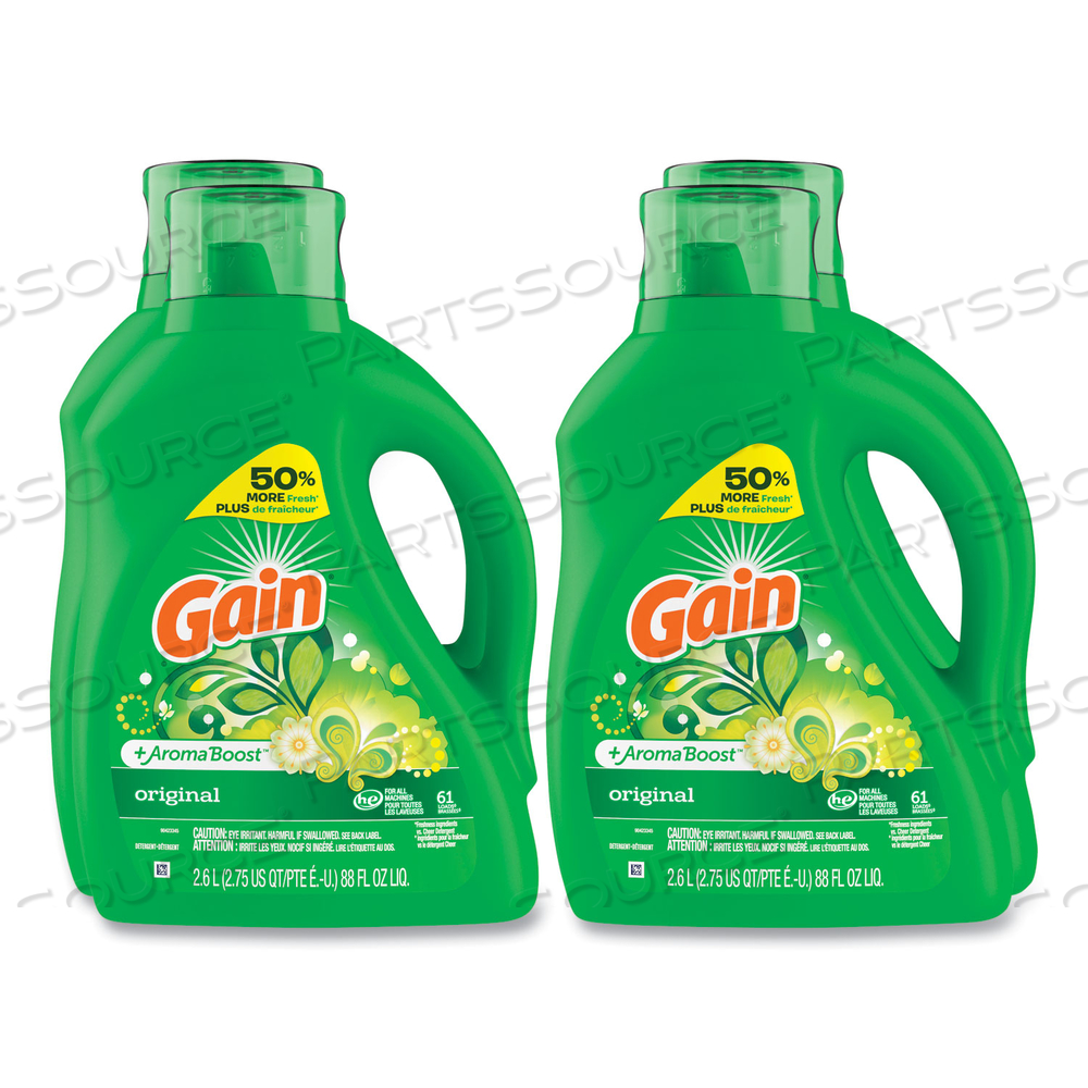LIQUID LAUNDRY DETERGENT, GAIN ORIGINAL SCENT, 88 OZ POUR BOTTLE by Gain