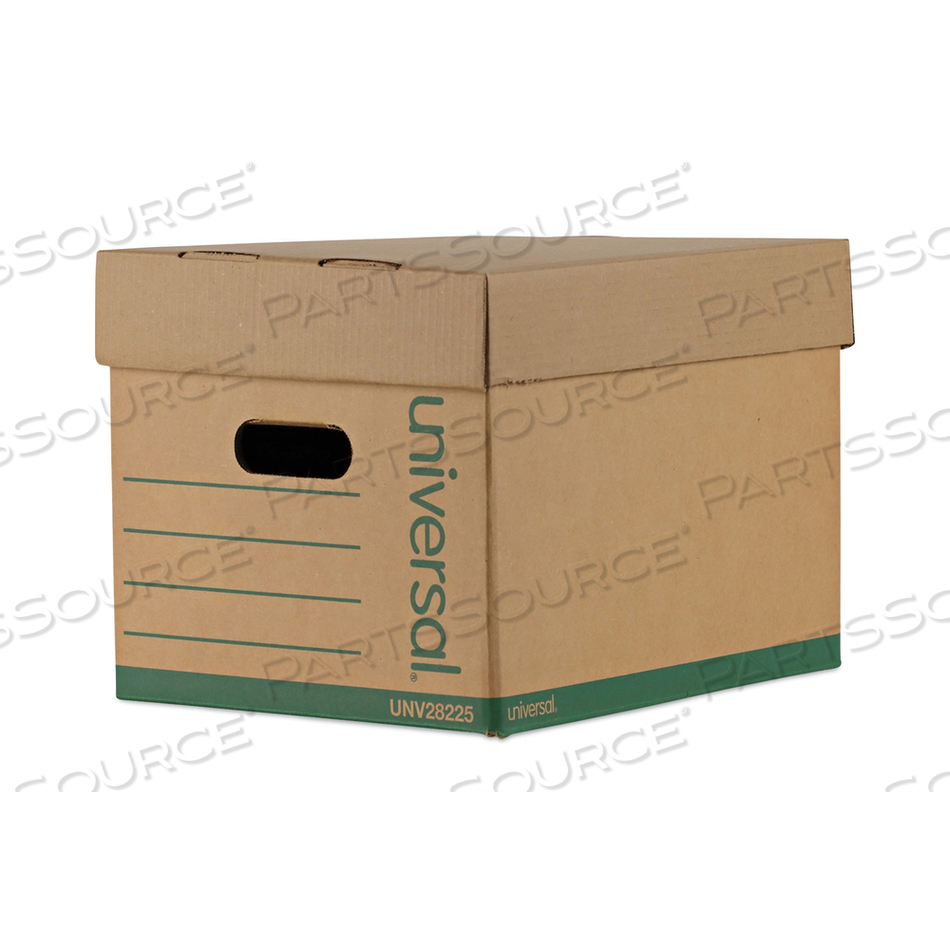 PROFESSIONAL-GRADE HEAVY-DUTY STORAGE BOXES, LETTER/LEGAL FILES, KRAFT/GREEN, 12/CARTON 