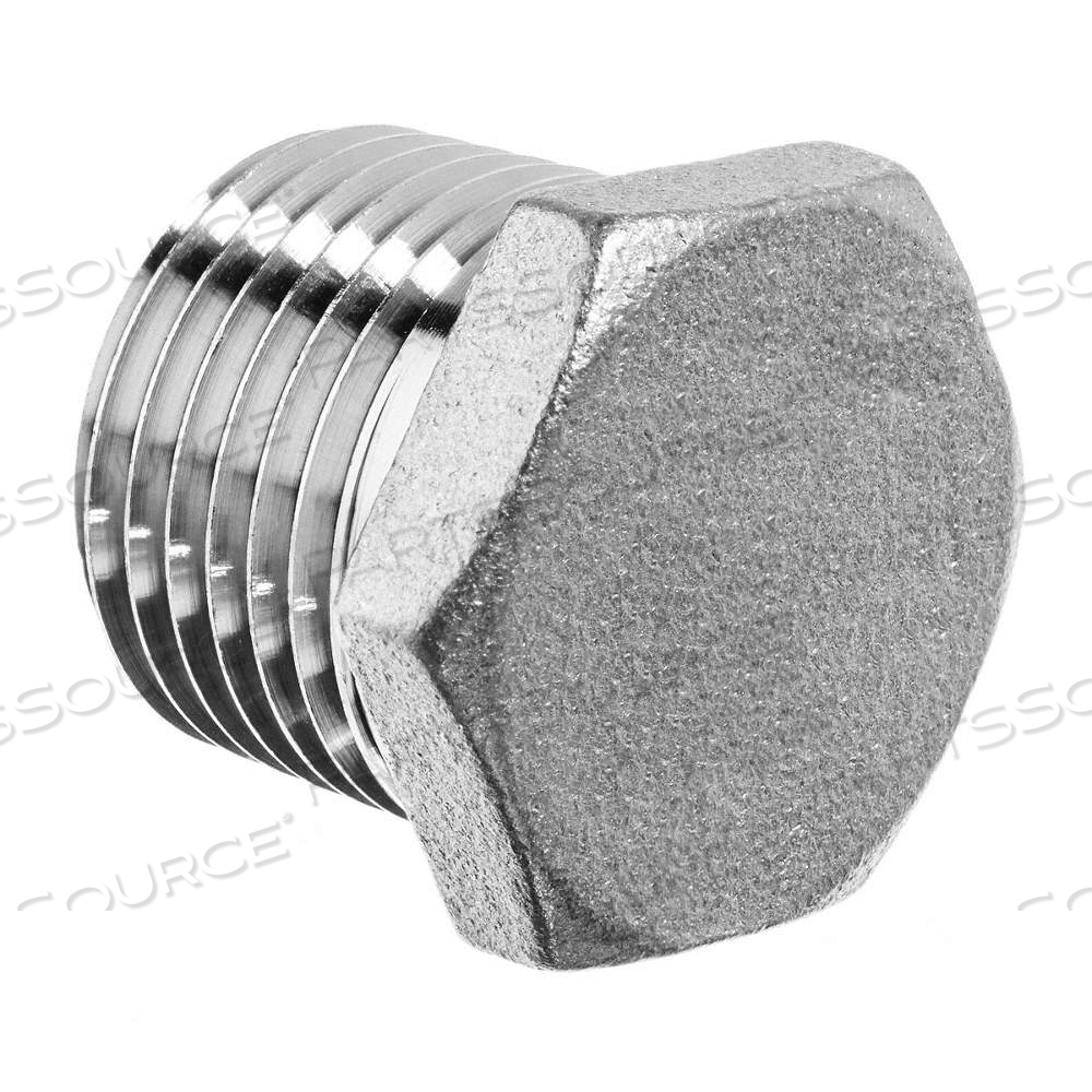 HEX HEAD PLUG, 316 STAINLESS STEEL, 1 1/2 IN FITTING PIPE SIZE, MALE BSPT, CLASS 150, PLUG by Approved Vendor
