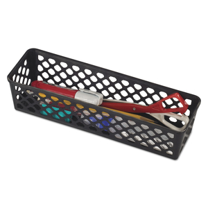 RECYCLED SUPPLY BASKET, PLASTIC, 10.13 X 3.06 X 2.38, BLACK, 3/PACK by Officemate