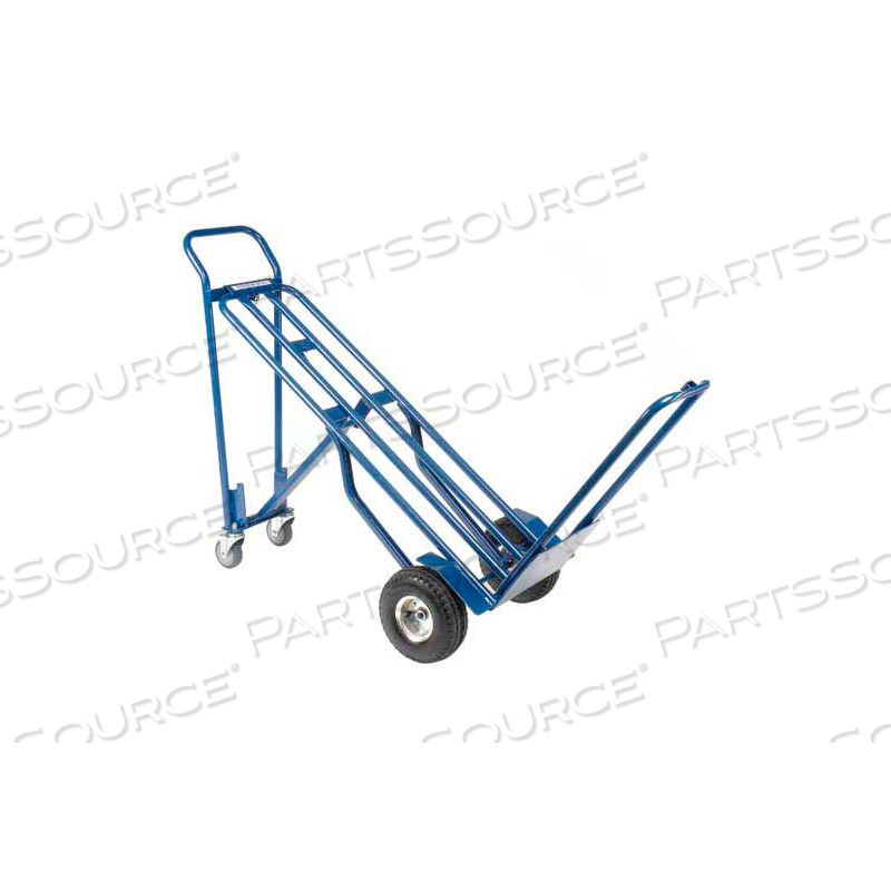 STEEL 3-IN-1 CONVERTIBLE HAND TRUCK WITH PNEUMATIC WHEELS, 600 LB. CAP. by Approved Vendor