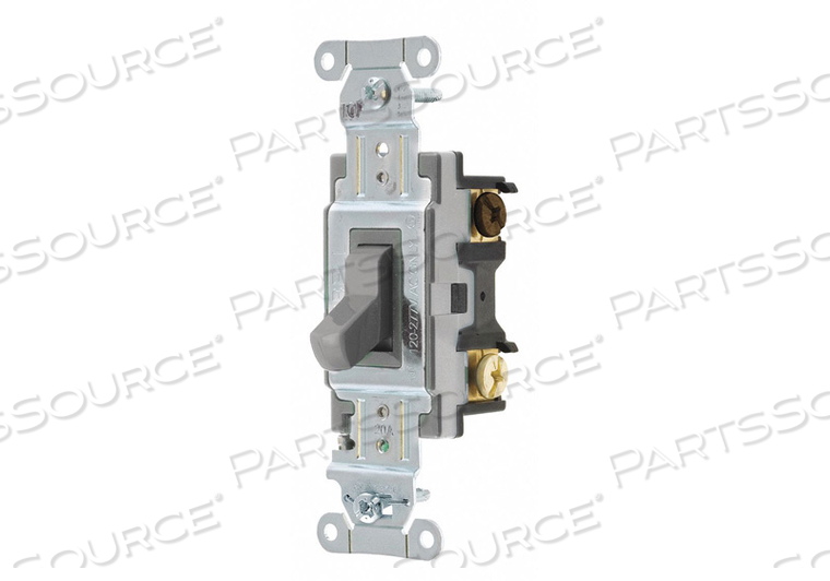 WALL SWITCH, TOGGLE SWITCH, 3-WAY, GRAY, 20 A, SCREW TERMINALS by Hubbell Power Systems WALL SWITCH, TOGGLE SWITCH, 3-WAY, GRAY, 20 A, SCREW TERMINALS by Hubbell Power Systems