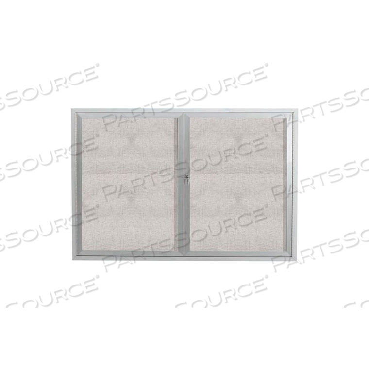 2 DOOR ALUMINUM FRAMED ENCLOSED BULLETIN BOARD - 72"W X 48"H 