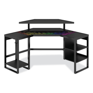 LEVELUP GEAR LEET CORNER GAMING DESK, 53.25" X 51.75" X 36.75", ONYX by Whalen