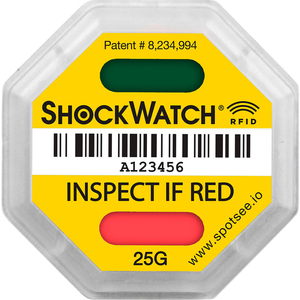 SPOTSEE RFID IMPACT INDICATORS, 25G RANGE, YELLOW, 100/BOX by Shockwatch Inc