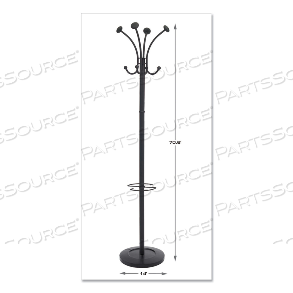 STILY COAT RACK, EIGHT KNOBS, STEEL, BLACK by Alba