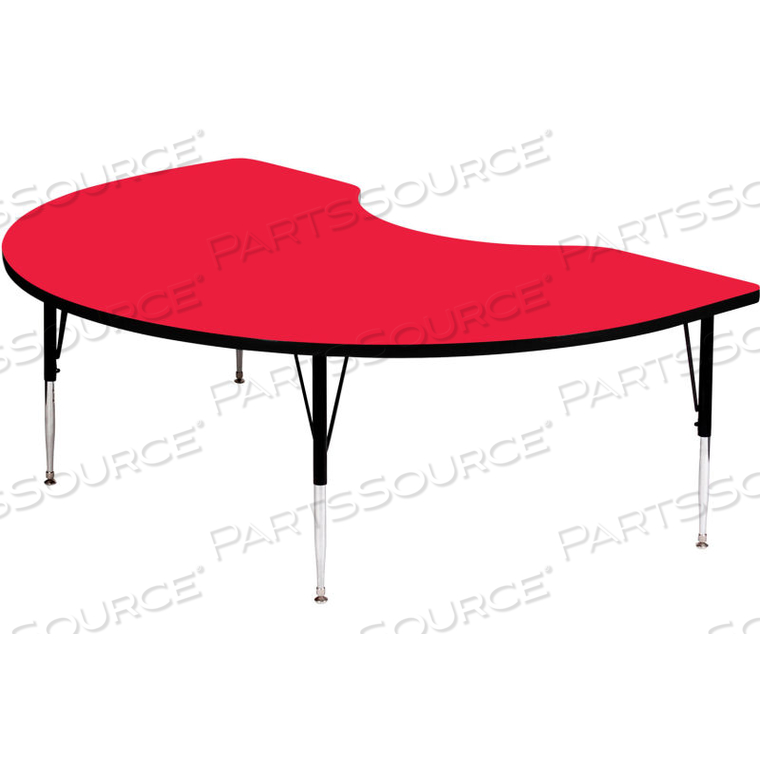 ACTIVITY TABLES, 72"L X 48"W, STANDARD HEIGHT, KIDNEY - RED 