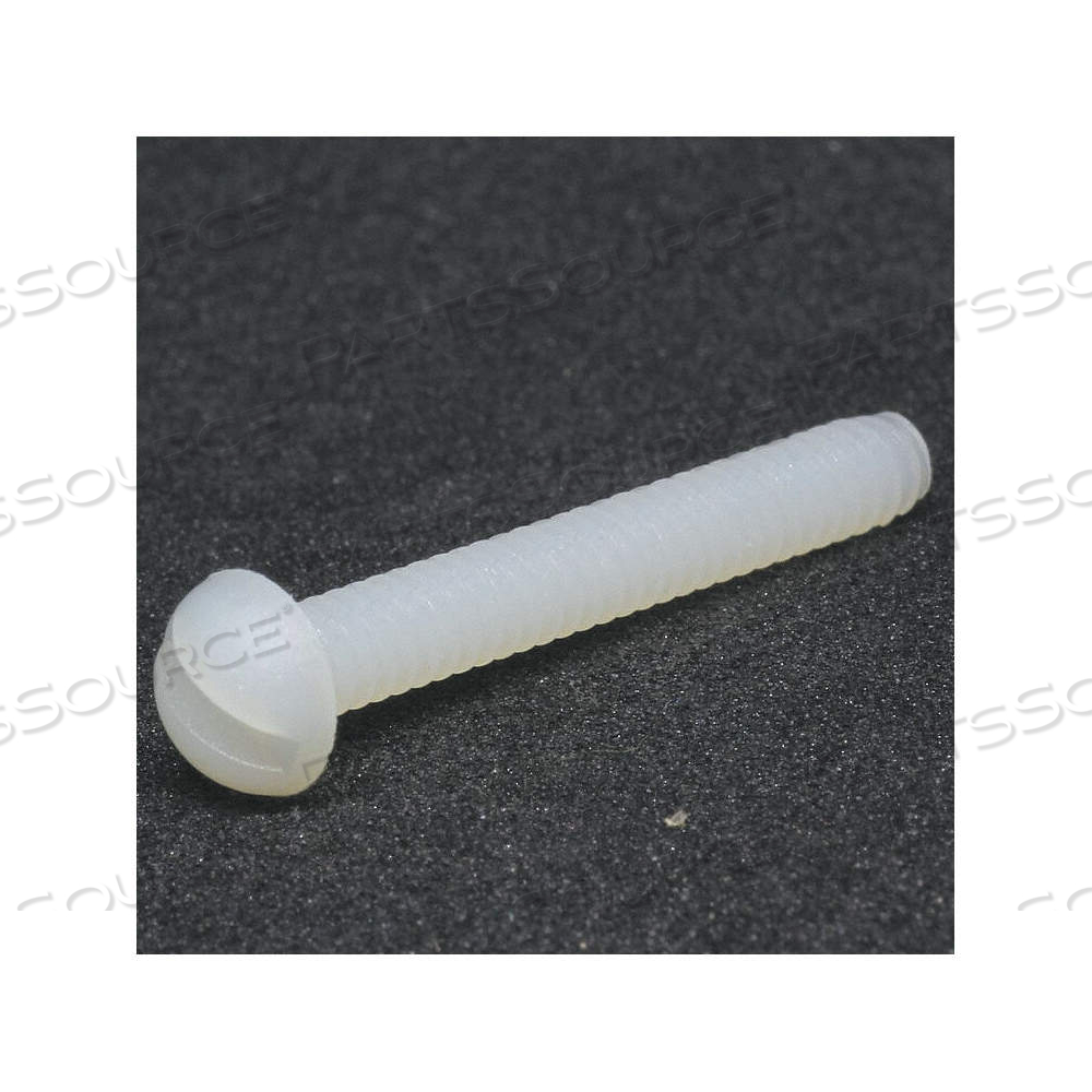 MACHINE SCREW, #6-32 THREAD SIZE, 1/4 IN LG, NYLON, PLAIN, ROUND, SLOTTED, INCH by Approved Vendor