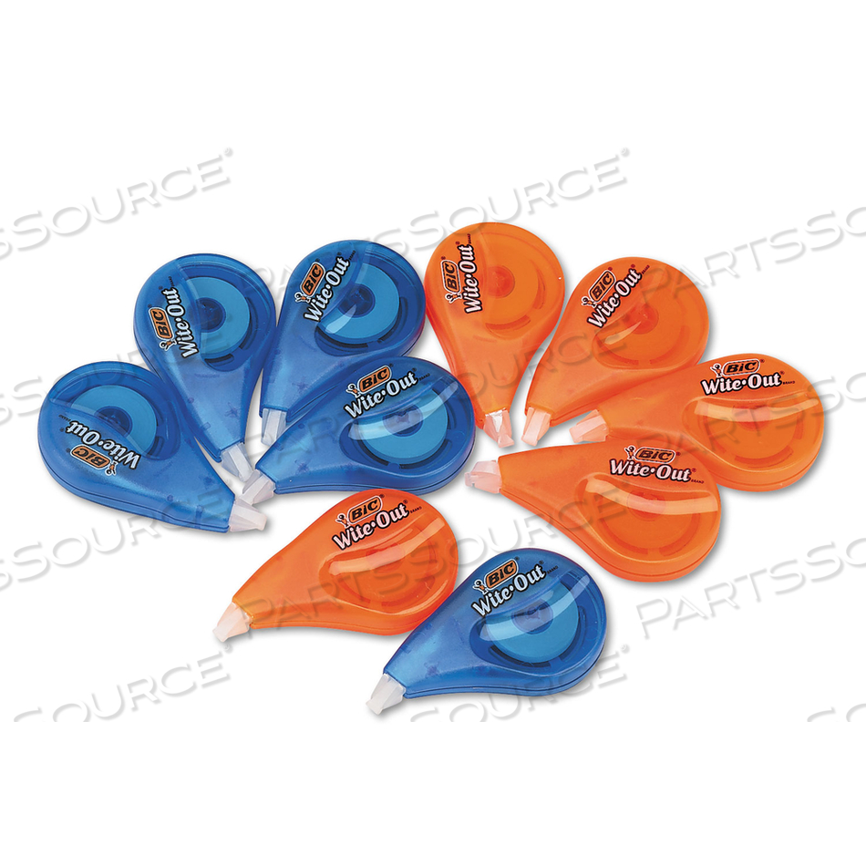 WITE-OUT EZ CORRECT CORRECTION TAPE VALUE PACK, NON-REFILLABLE, BLUE/ORANGE APPLICATORS, 0.17" X 472" by BIC WITE-OUT EZ CORRECT CORRECTION TAPE VALUE PACK, NON-REFILLABLE, BLUE/ORANGE APPLICATORS, 0.17" X 472" by BIC