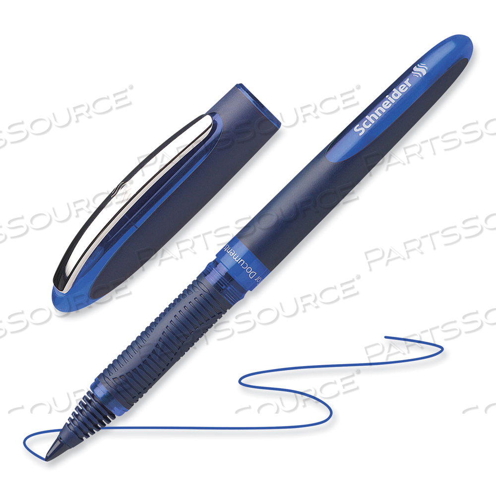 ONE BUSINESS ROLLER BALL PEN, STICK, FINE 0.6 MM, BLUE INK, BLUE BARREL, 10/BOX 