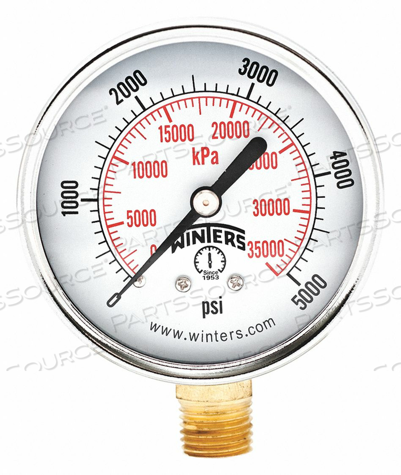 PRESSURE GAUGE 2-1/2 DIAL SIZE BLACK by Winters Instruments PRESSURE GAUGE 2-1/2 DIAL SIZE BLACK by Winters Instruments