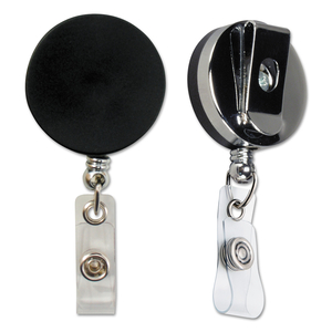 HEAVY DUTY ID CARD REEL, 30" EXTENSION, BLACK/CHROME by Sicurix