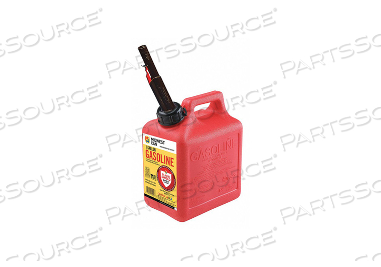GAS CAN 1 GAL. SELF RED HDPE 9-1/2 H by Midwest Can GAS CAN 1 GAL. SELF RED HDPE 9-1/2 H by Midwest Can