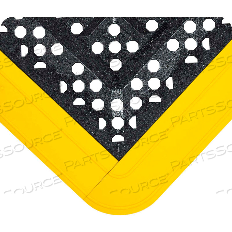 F.I.T. KIT OPEN GRID W/GRITSHIELD 5/8" THICK 2.25' X 3.5' BLACK W/YELLOW EDGING 