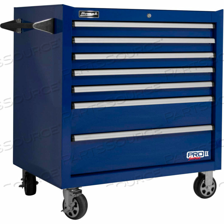 PRO II SERIES 36"W X 24-1/2"D X 39"H 7 DRAWER BLUE ROLLER TOOL CABINET 