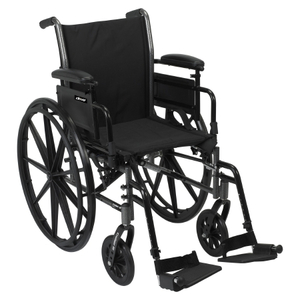 LIGHTWEIGHT WHEELCHAIR WITH FLIP BACK, PADDED, REMOVABLE ARM, COMPOSITE MAG WHEEL, 16 IN. SEAT, SWING-AWAY FOOTREST, 300 LBS by McKesson