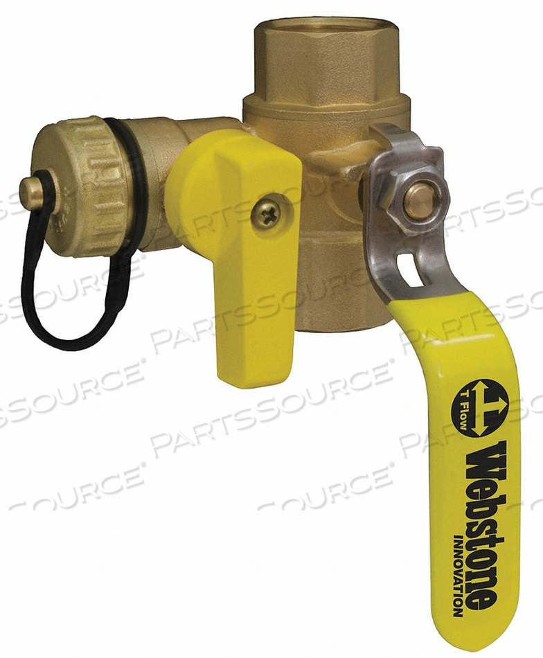 BRASS W/DRAIN 3-WAY IPSXHOSE 1/2 IN by Webstone BRASS W/DRAIN 3-WAY IPSXHOSE 1/2 IN by Webstone
