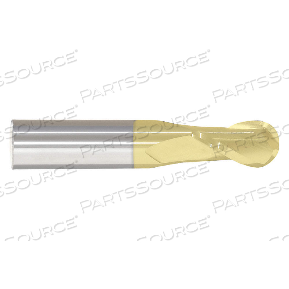 BALL END MILL, 2 FLUTES, 1/2 IN MILLING DIA., 1 IN LG OF CUT, 3 IN OVERALL LG by Approved Vendor
