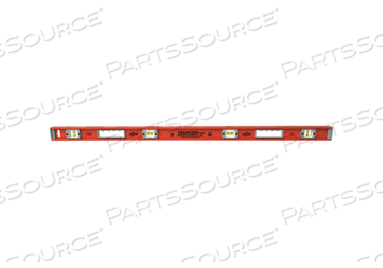 ALUMINUM LEVEL 48 IN L 4 VIALS by Johnson Level