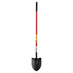 ROUND POINT SHOVEL, 12 IN L X 9.5 IN W BLADE, 48 IN STRAIGHT FIBERGLASS HANDLE W/CUSHION END GRIP, OPEN BACK by Razor-Back